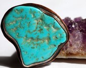 textured touch... big turquoise silver and copper ring