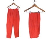 Coral / Tangerine High Waist Trousers Sz s
