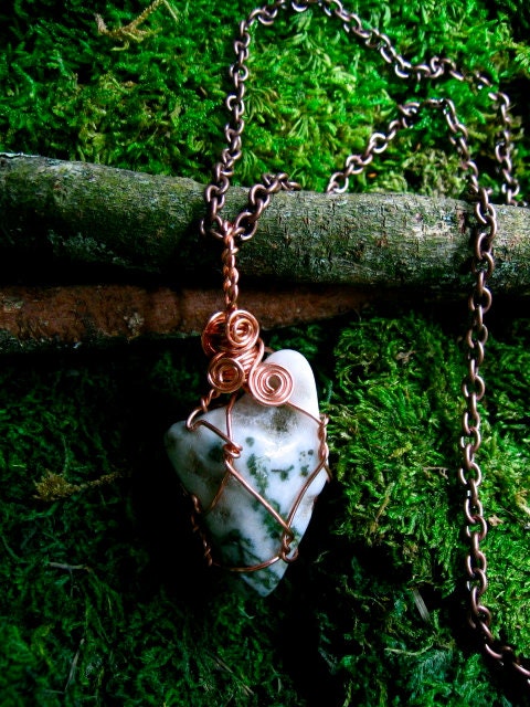 LARGE Moss Agate Amulet