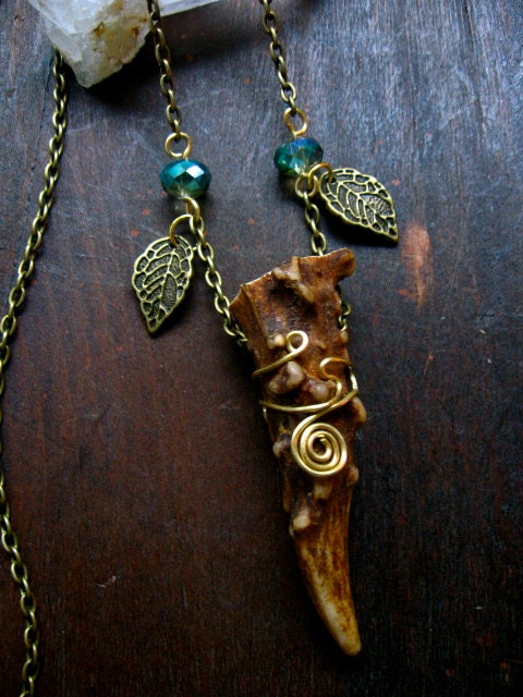 Faery Forest- Antler Tip Necklace