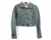 90's Cropped denim jacket size - S/M