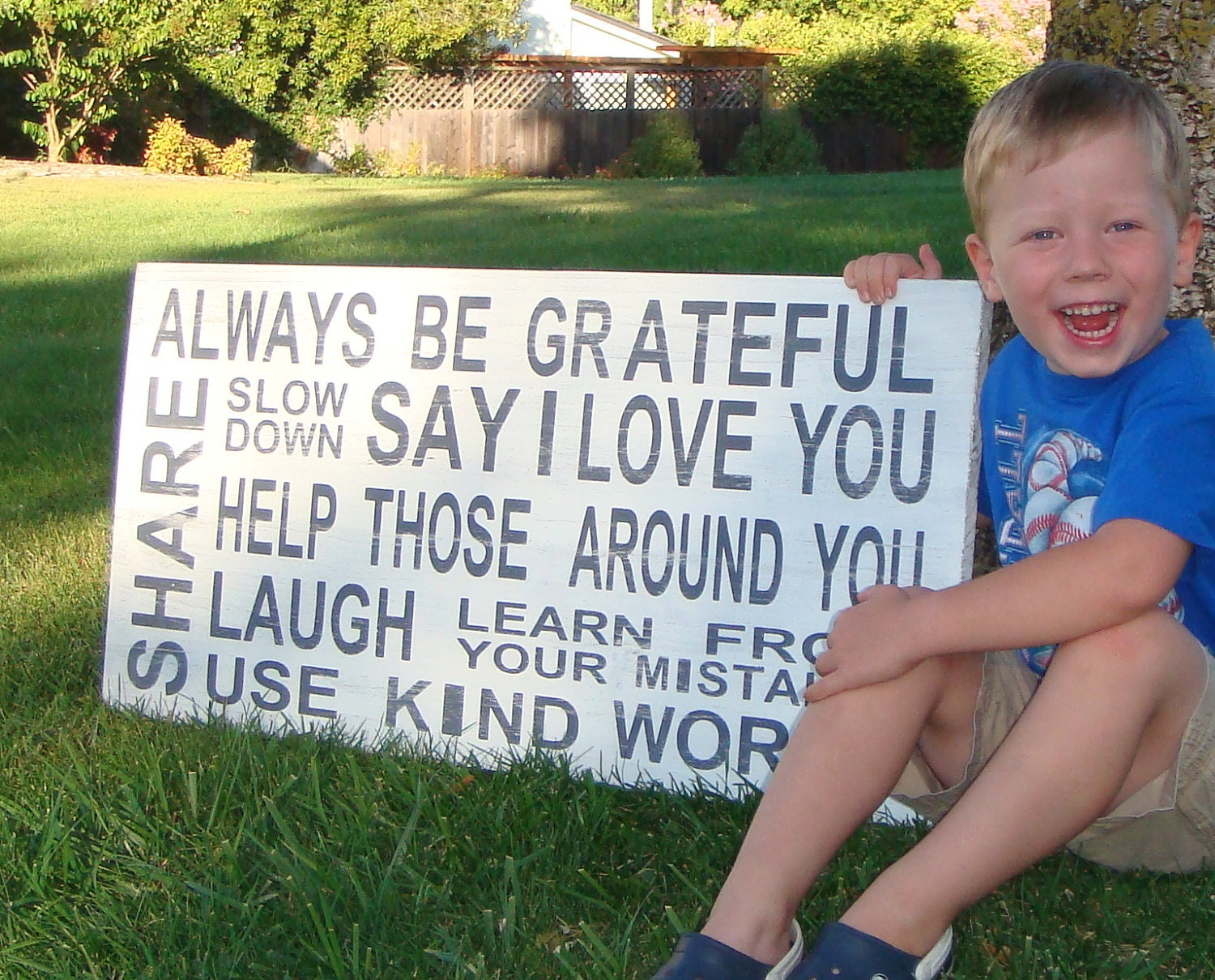 Horizontal Distressed Subway Art Sign - Always Be Grateful, Say I Love You... (12x24)