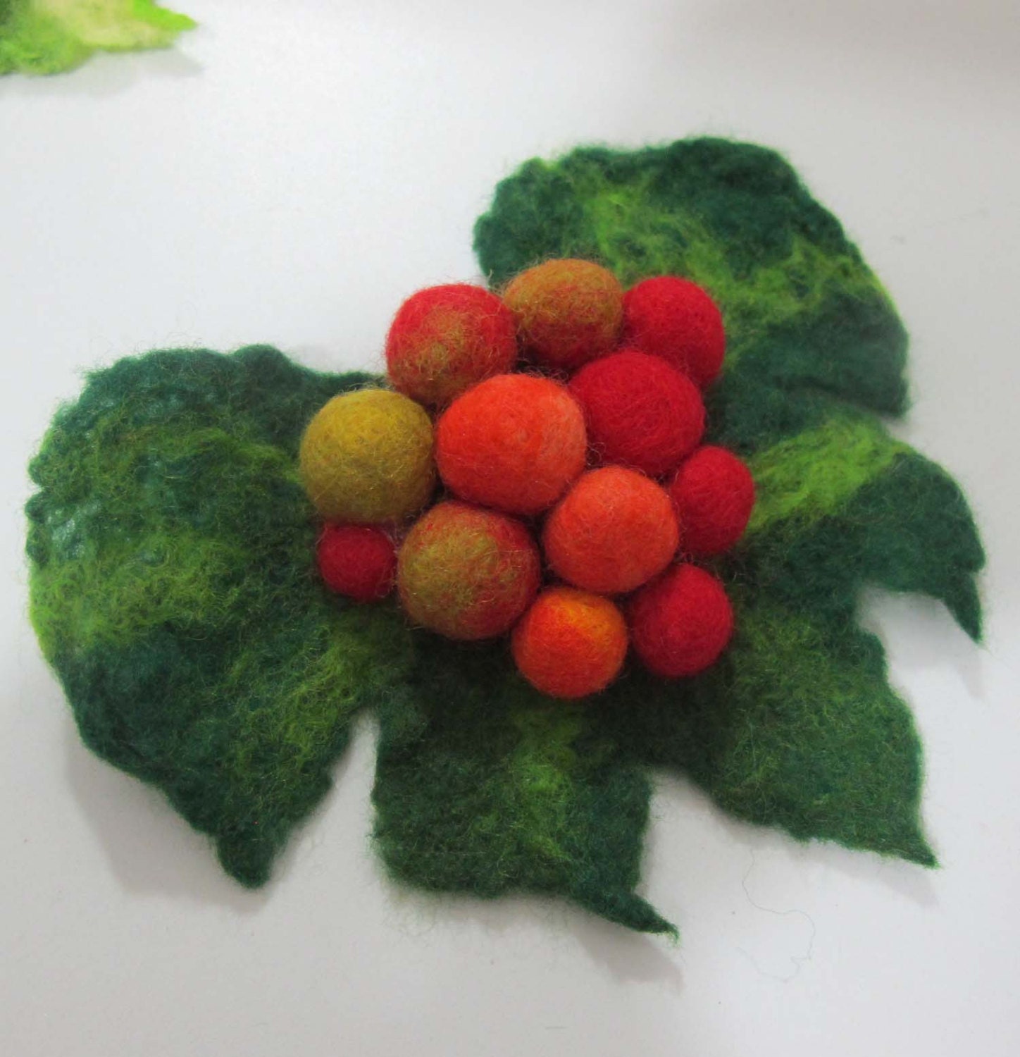Felted brooch Autumn  Feminine Gift For Her,  eco friendly for women OOAK handmade accessories