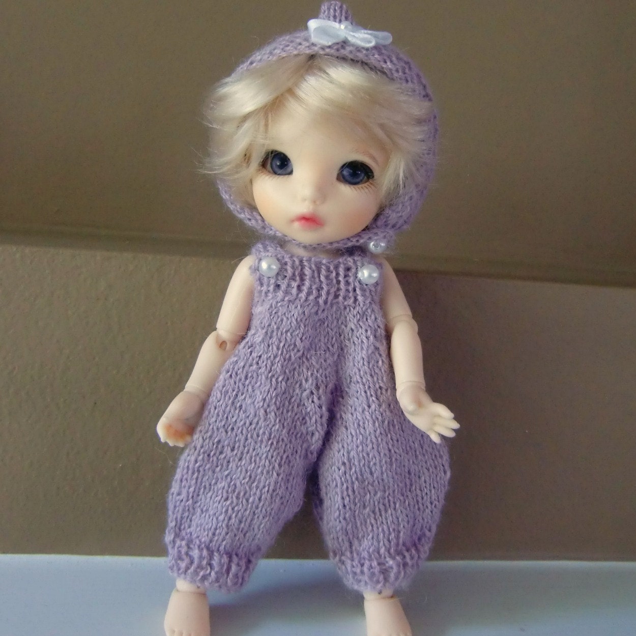 PDF Knitting Pattern for Fuzzy Romper and Pixie Hat for Lati Yellow and Pukifee