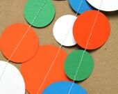Blue, Green, Orange and White circle garland (15 feet) - READY TO SHIP Il_170x135