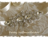 Bridal Wedding Head Piece, Crystal Rhinestone Bridal Ribbon Headband No. 1181HB - Made to order Wedding Hair Accessory