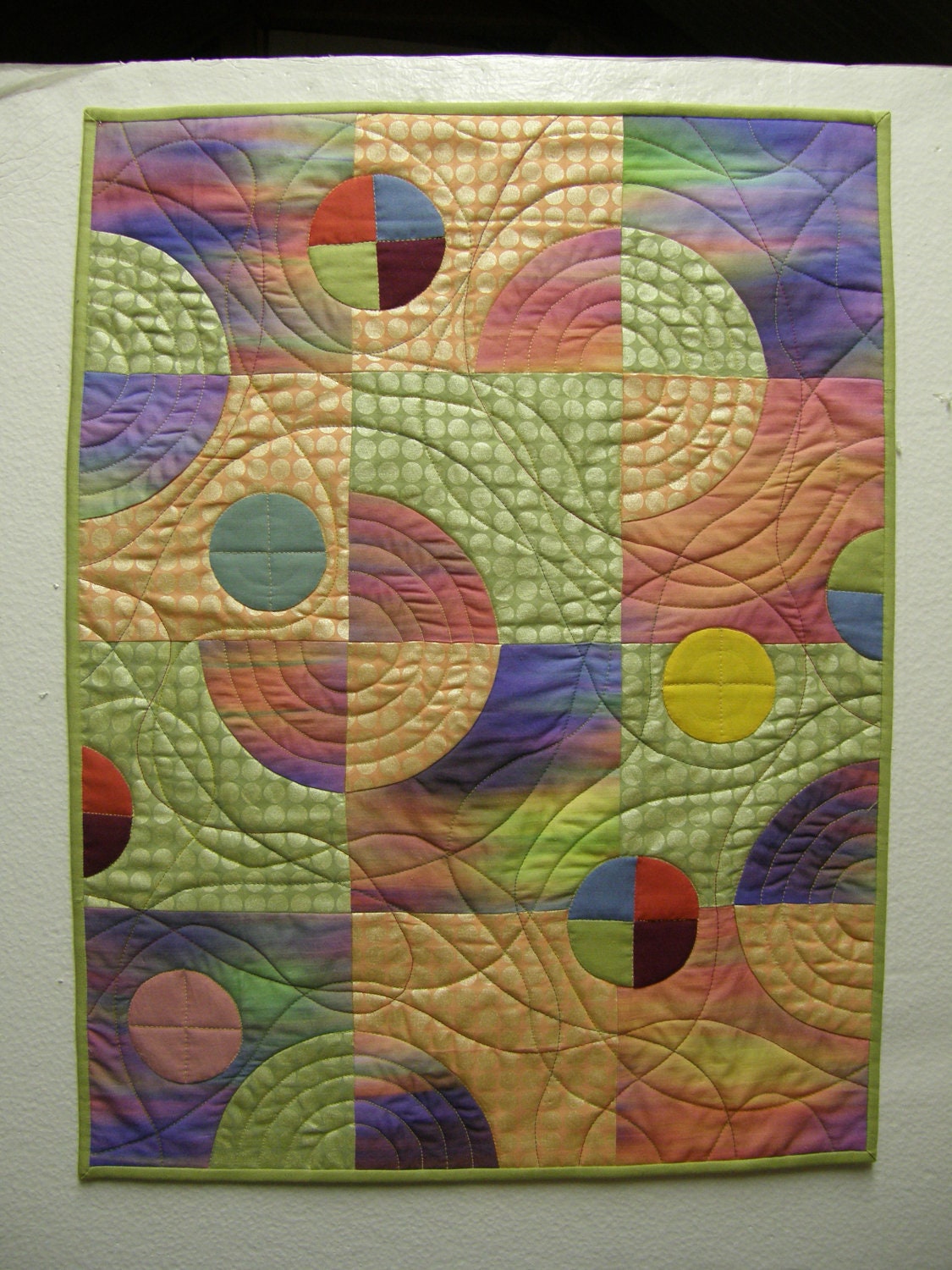 Contemporary Circle Art Quilt - Wall Hanging