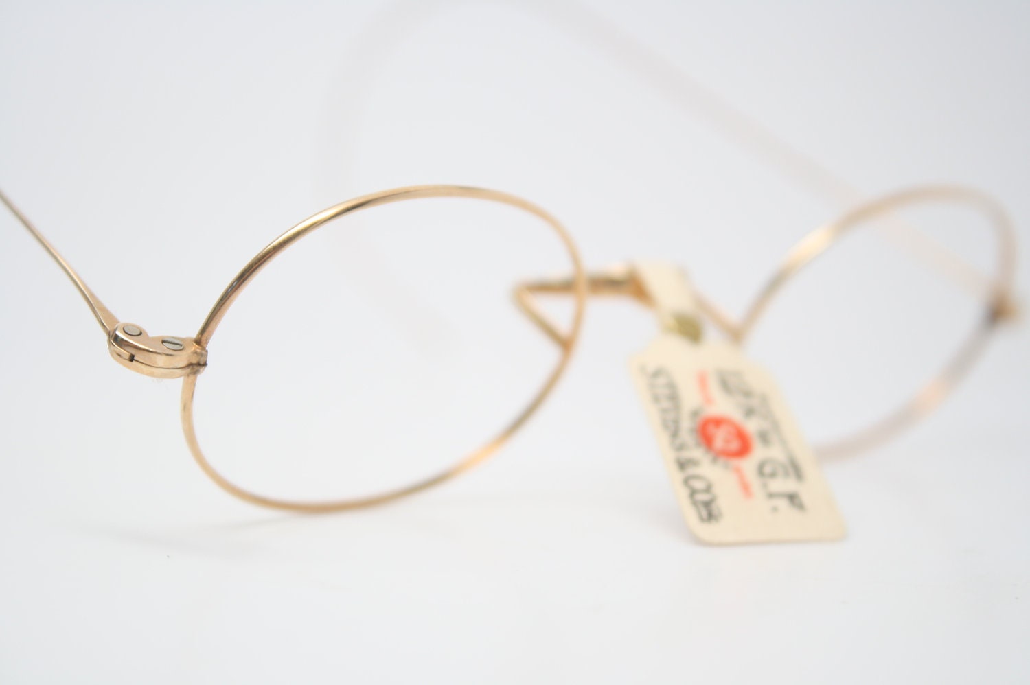 Antique Eyeglasses  gold Riding Temple New Old Stock