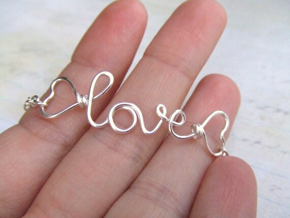 Love Bracelet Sweetheart Bracelet Heart Bracelet I Love You Bracelet Friendship Gift Bridesmaids Gift Jewelry Gifts Under 15