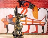 Anubis The Jackal Votive Statue - Miniature Handmade Egyptian Statue - God of the Underworld - Kemetic Statue