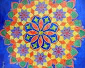 Flower Chakra-Zentangle-24x24 inches-watercolor mounted on wood