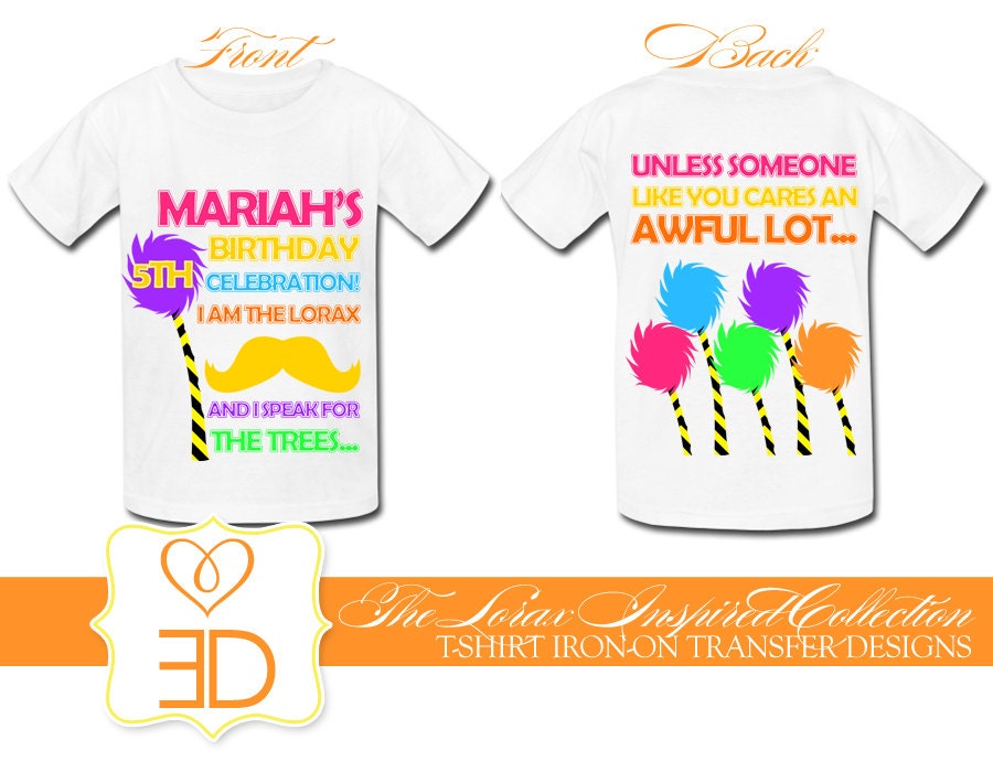The Lorax Inspired Collection - Tshirt Iron on Transfer (Toddler or Pre-K Girl) Il_170x135
