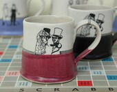 one of a kind great gift mug for a true coffee lover in pink and white