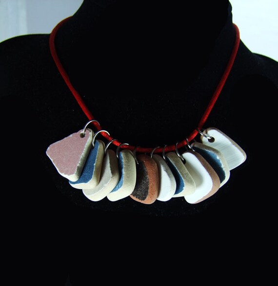 Beach Pottery Shards Top Drilled jewelry quality 10