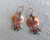 Artisan Earrings - Copper with Stone Charms