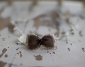 tenley . linen and brown (fabric tie back bow)