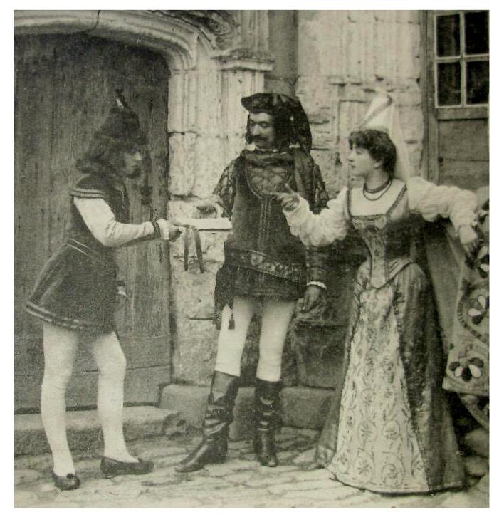 French Antique Postcard from 1904 - La Châtelaine (Medieval Scene)