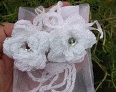 White Rose Baby Barefoot Sandals