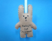 baby's 1st Christmas bunny tree ornament decoration shower girl boy first