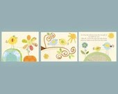 8 x 10 Art Prints: Set of 3 8 x 10 Prints For Nursery // Baby Nursery Decor, Nursery Art Print // You Are My Sunshine