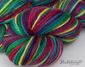 Handpainted Blue-Faced Leicester aran yarn (Canadian BFL): Free to Be, 4.4 oz