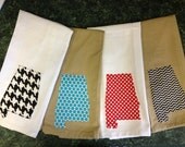 Alabama state raggy applique kitchen towels
