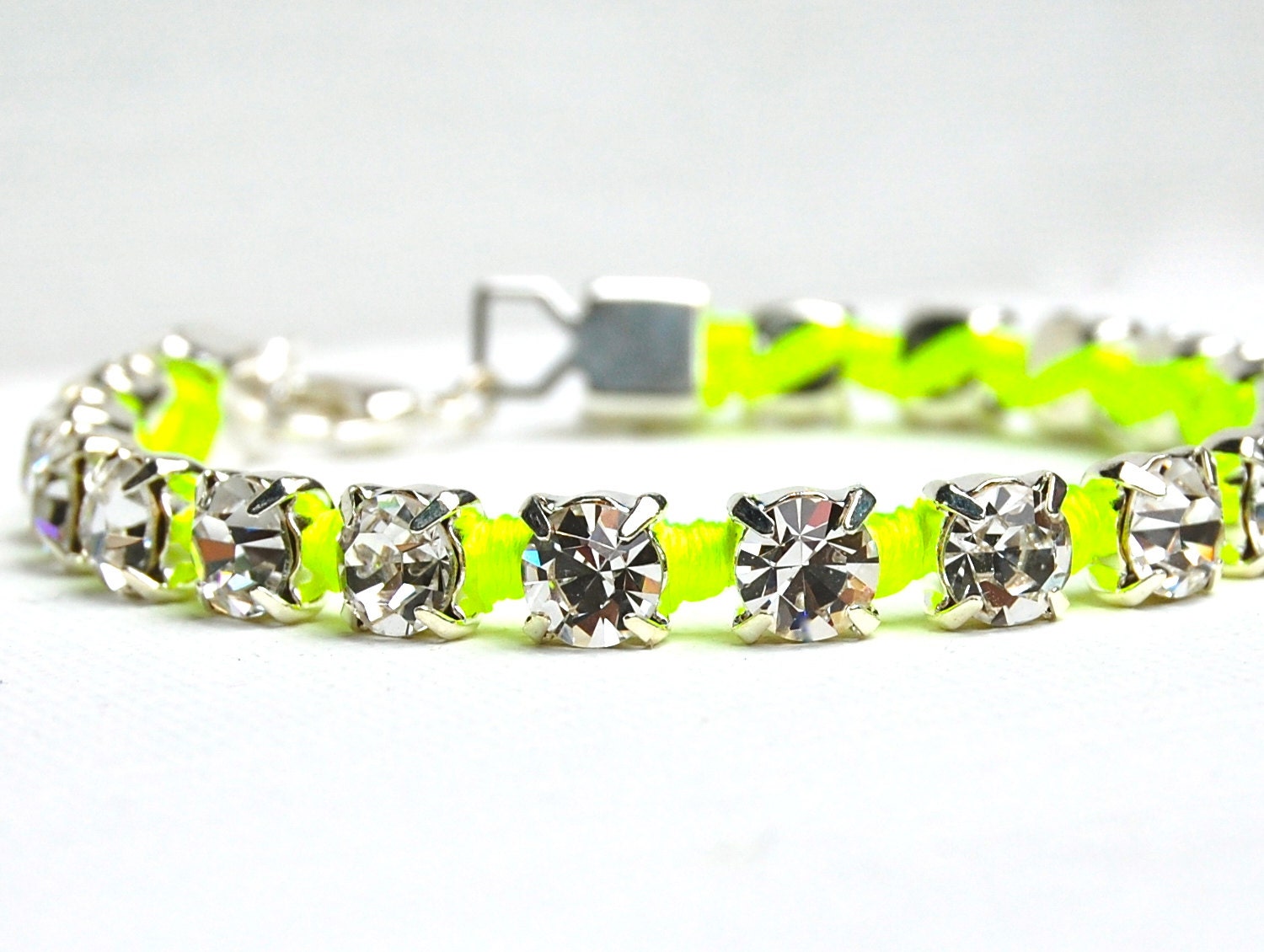 Neon Rhinestone Bracelet  Large Rhinestone Bracelet