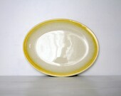 Vintage Paden City Pottery Platter - Yellow Edge  Great for Thanksgiving Dinner