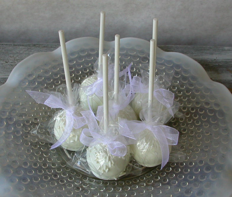 Wedding Favor Cake Pops - 36 bridal shower baby shower birthday cake pop party favors Il_570xn