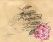 SALE Limited Edition HUMAN NATURE Anatomy Series Number 5 8x10 Lustre Glossy Print Hand Muscle Peony Signed and Numbered