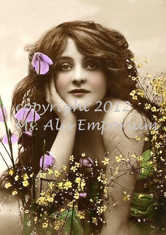 Among The Flowers Vintage  DIGITAL photo