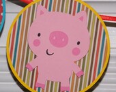 Barnyard Buddies 1st Birthday High Chair Banner ... includes 2 die cuts ... MADE TO ORDER ... primary colors ... adjustable Il_170x135
