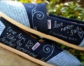 Love Him Like He Deploys Tomorrow verse - Blue Custom TOMS Shoes