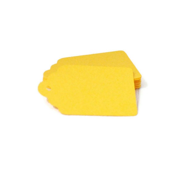 24 - Gift Tags - Bright Yellow - Die Cuts - Paper Supplies - Crafting