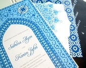Wedding Invitations - Blue Moroccan Collection