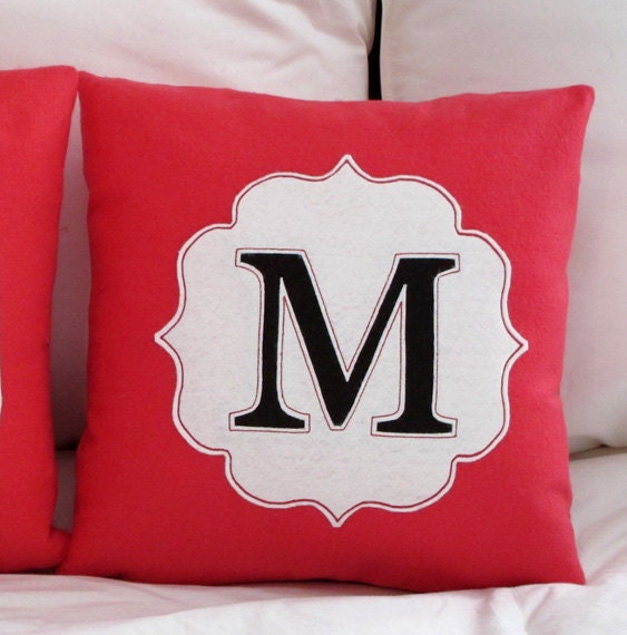 CUSTOM cut letter 16" x 16" felt pillow for kids room