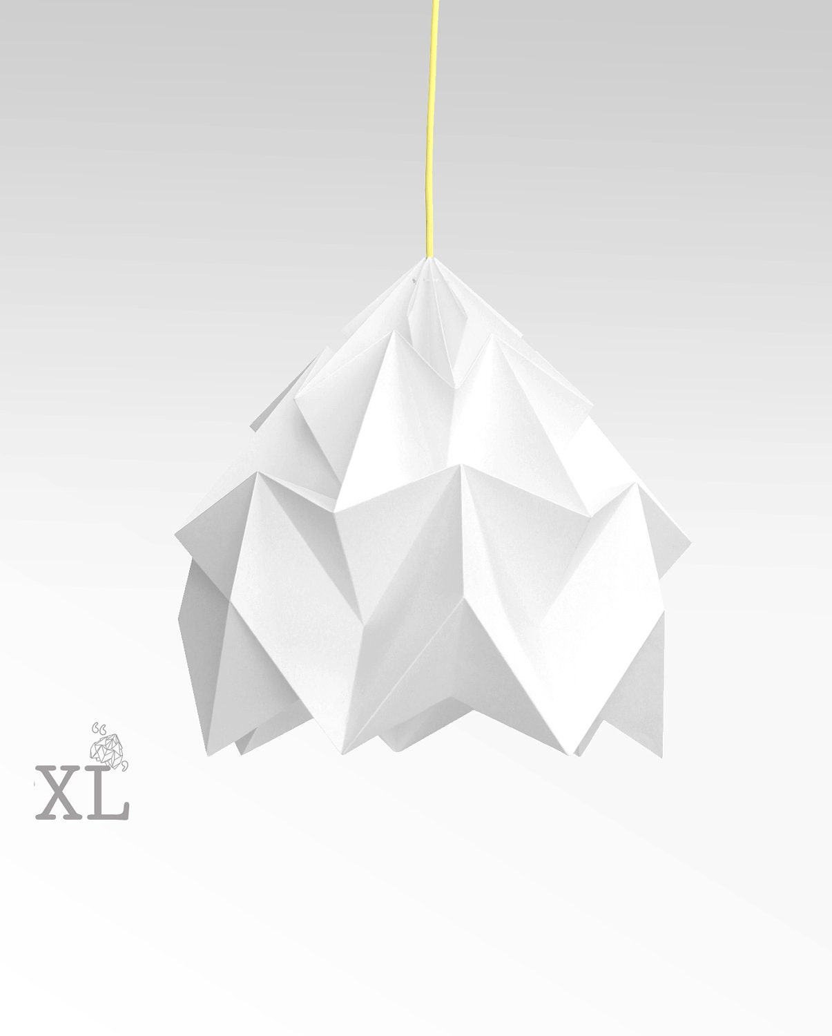 XL Moth origami lampshade white