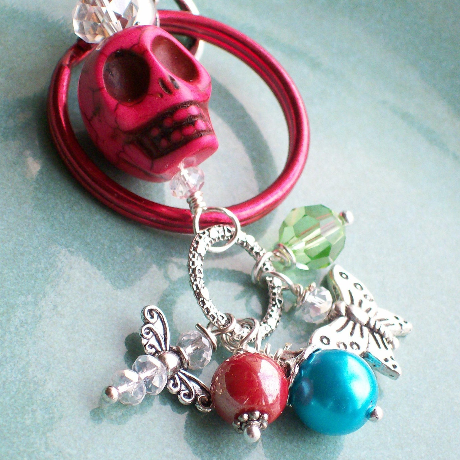 Sugar Skull Pendant Keychain