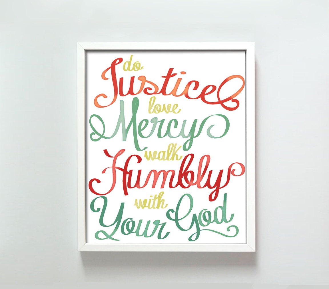 8x10 Do Justice print in red