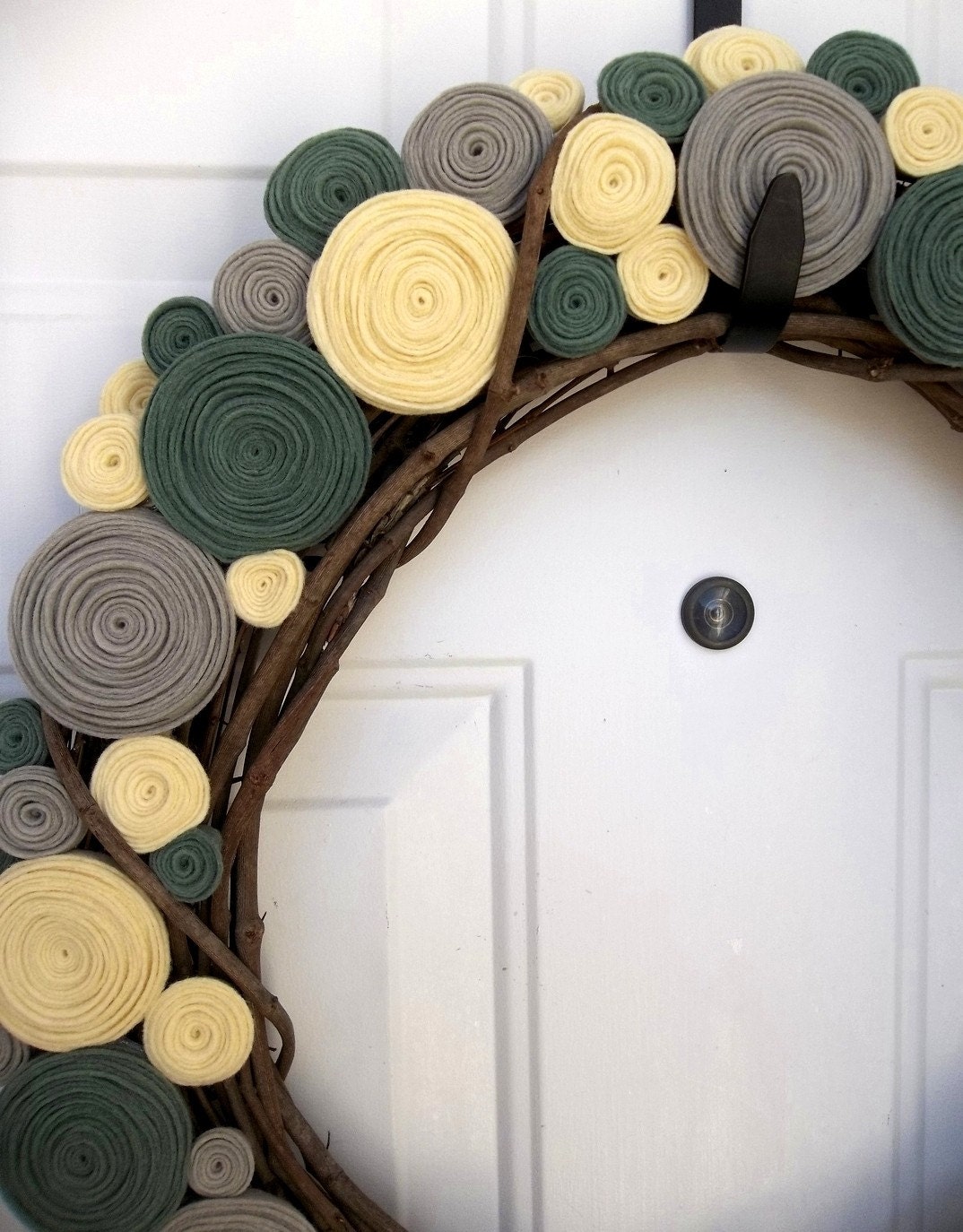 Handmade felt rosette wreath