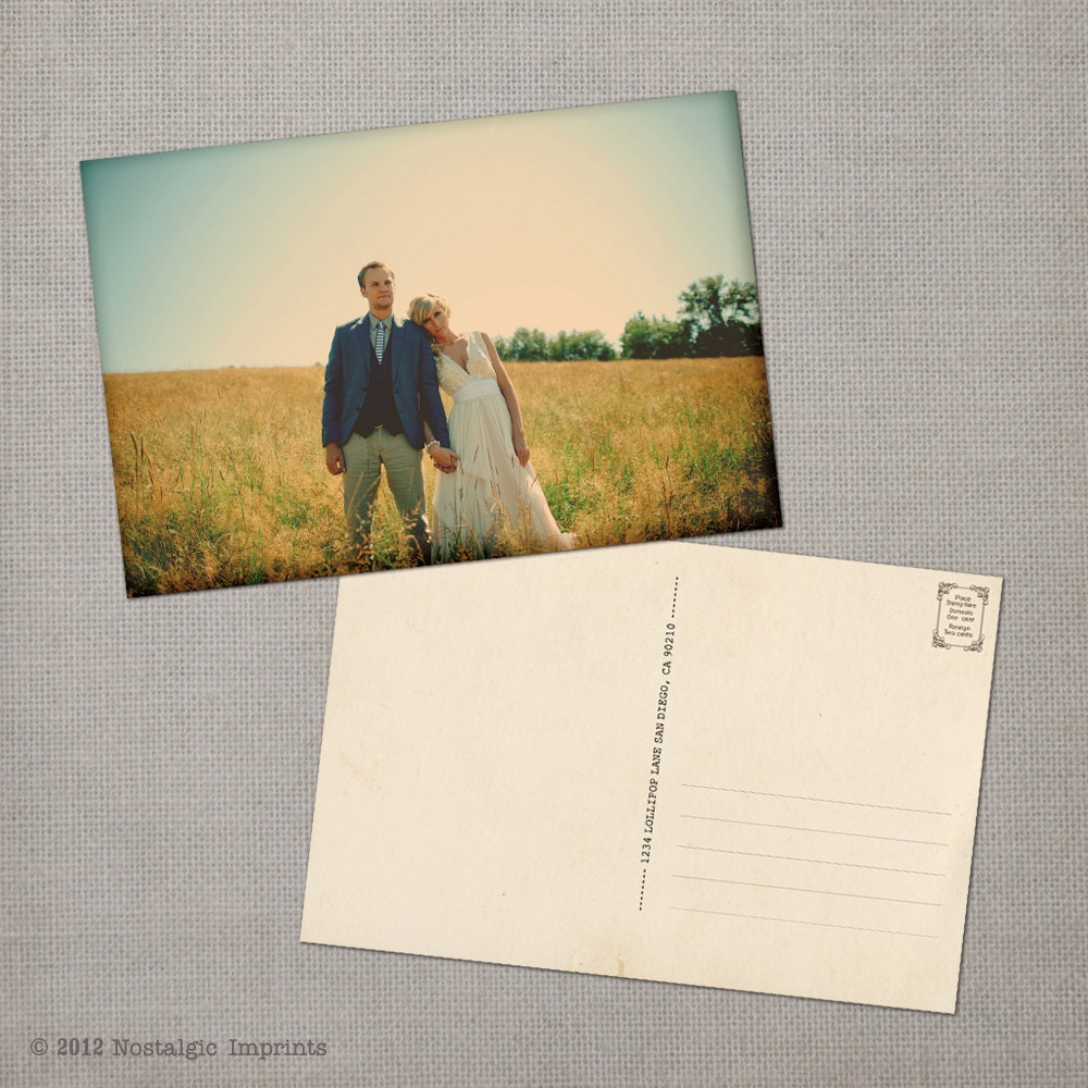 Bianca - Vintage Wedding Postcard Thank You Cards