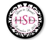 Custom Damask Sticker Labels for Wedding 2 inch Round - Set of 20 Il_170x135