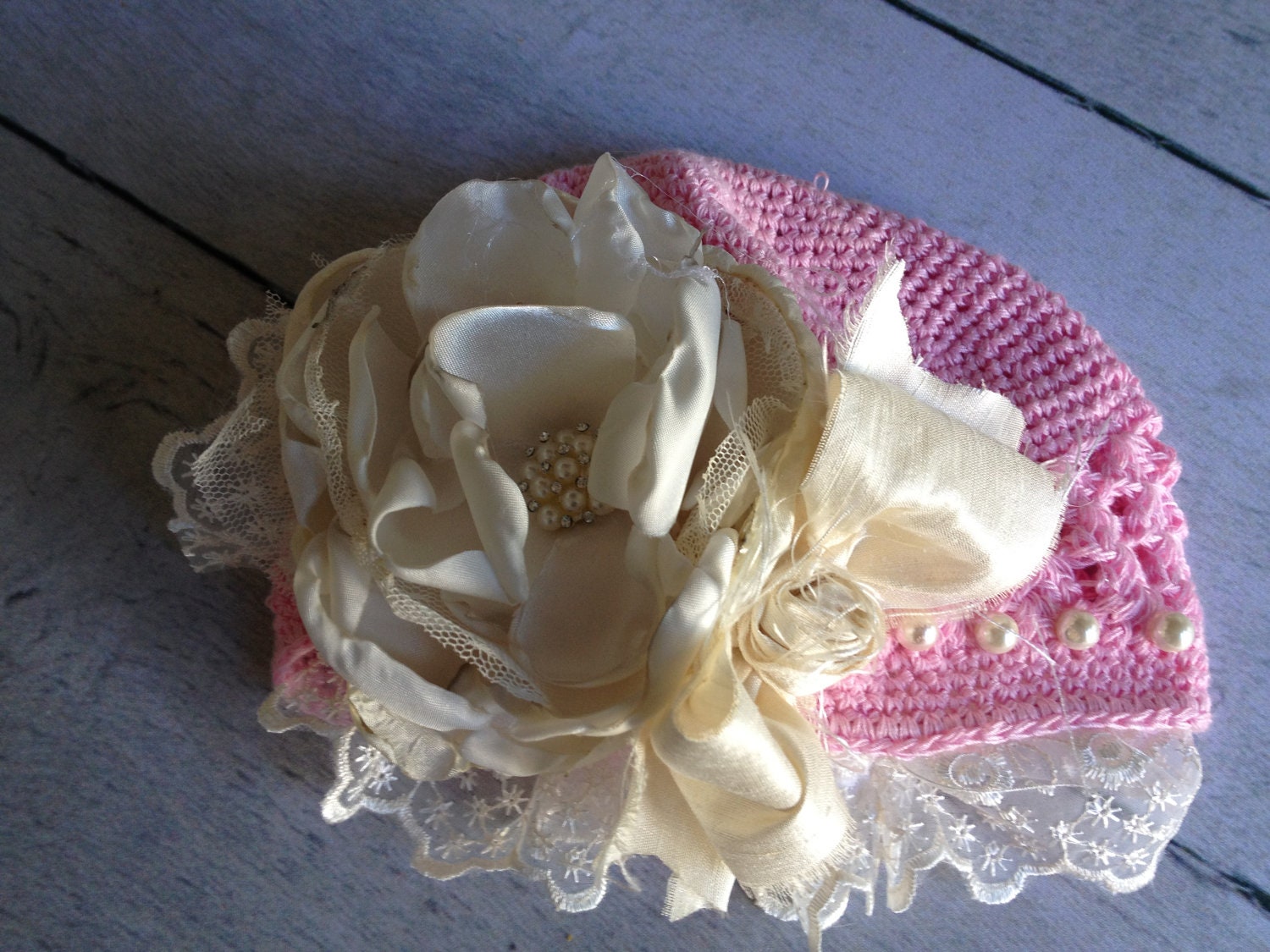 Pink Ruffle Beanie