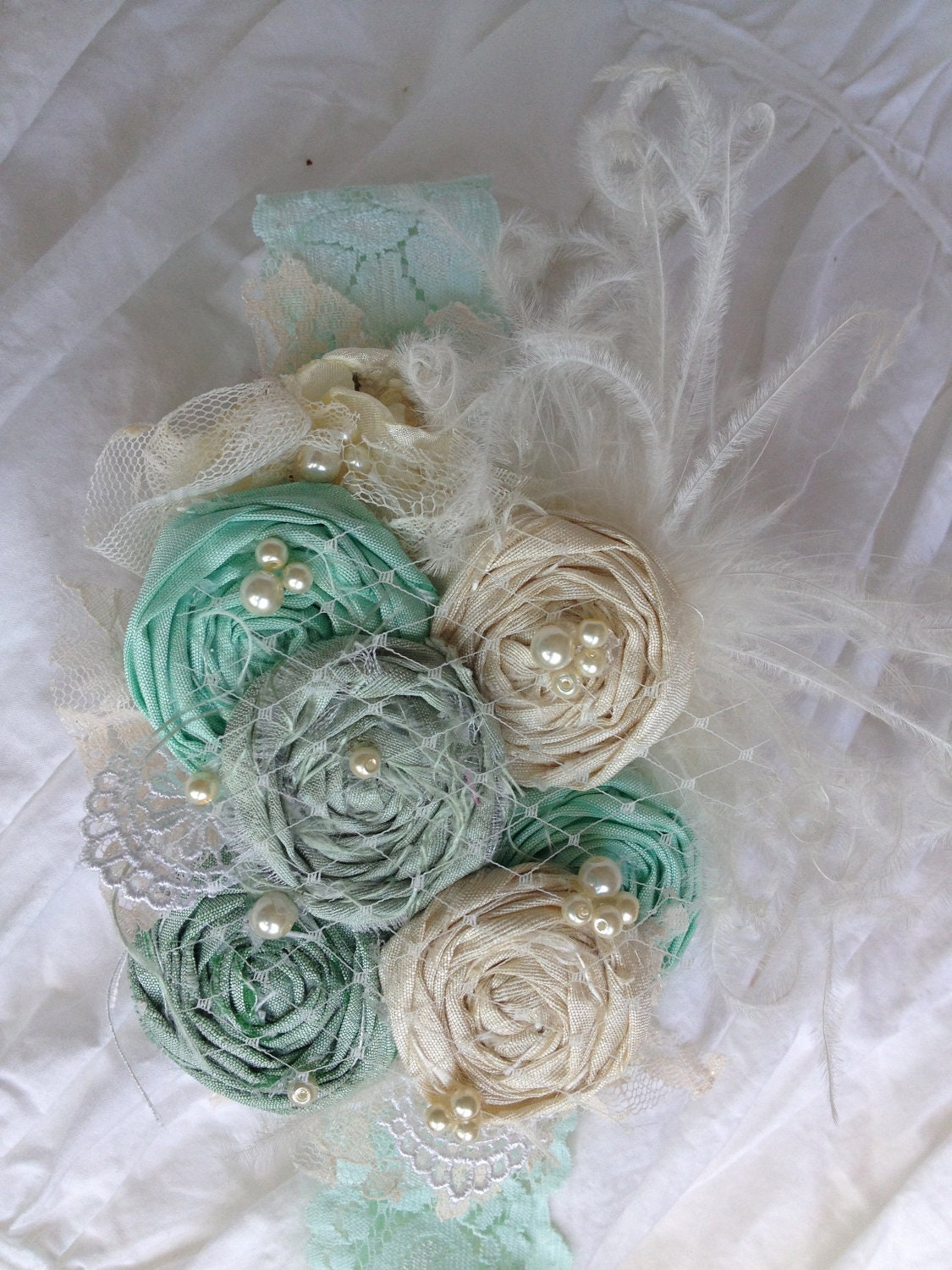 LOVE FOR MINT rosette headband clip tm