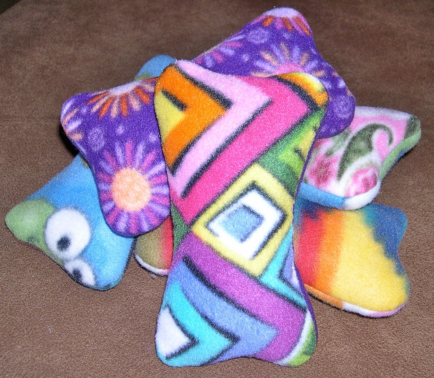 FIVE Xtra Tough Squeaky Dog Toys