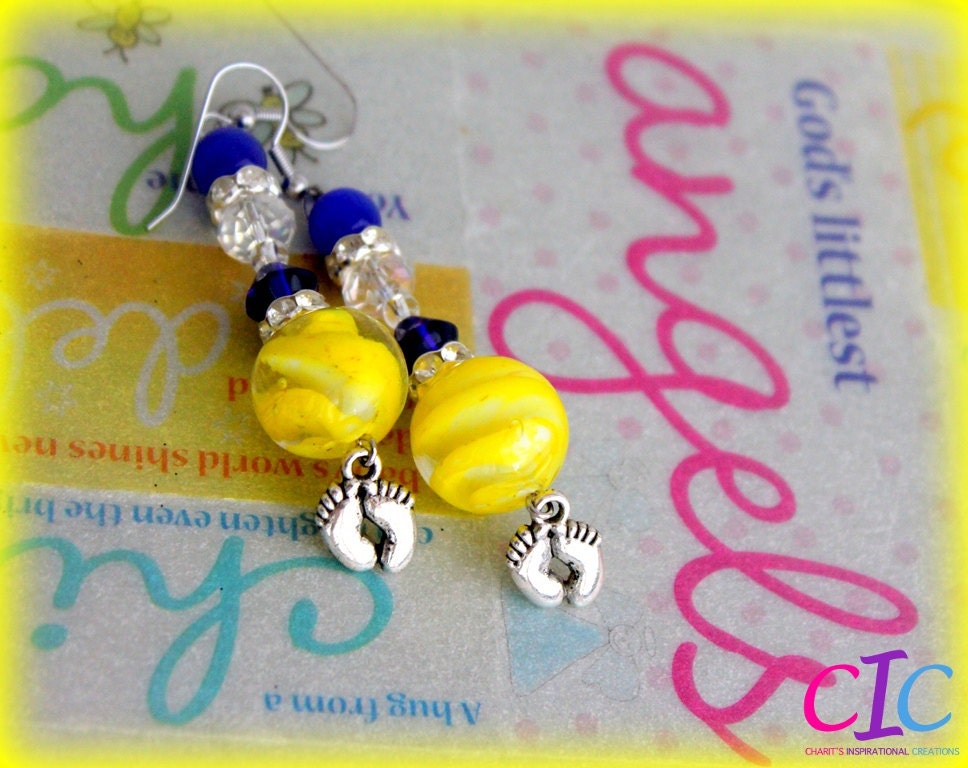 Blue and Yellow Down Syndrome Awareness Earrings