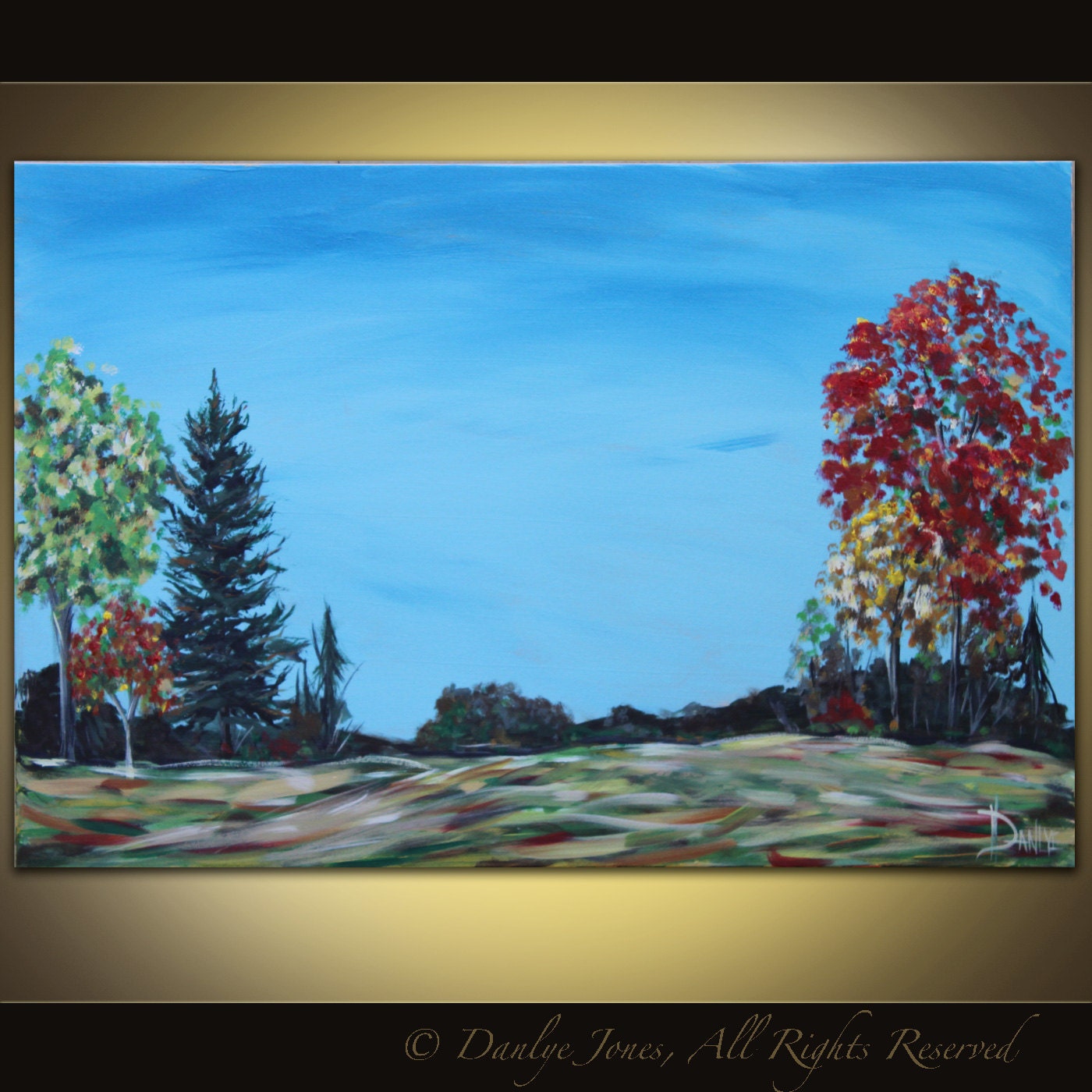 Landscape painting original acrylic on canvas 36 x 24 SALE