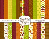 Digital Paper Pack in warm fall colors for Personal and Commercial Use - Pumpkin Patch (451) Il_170x135