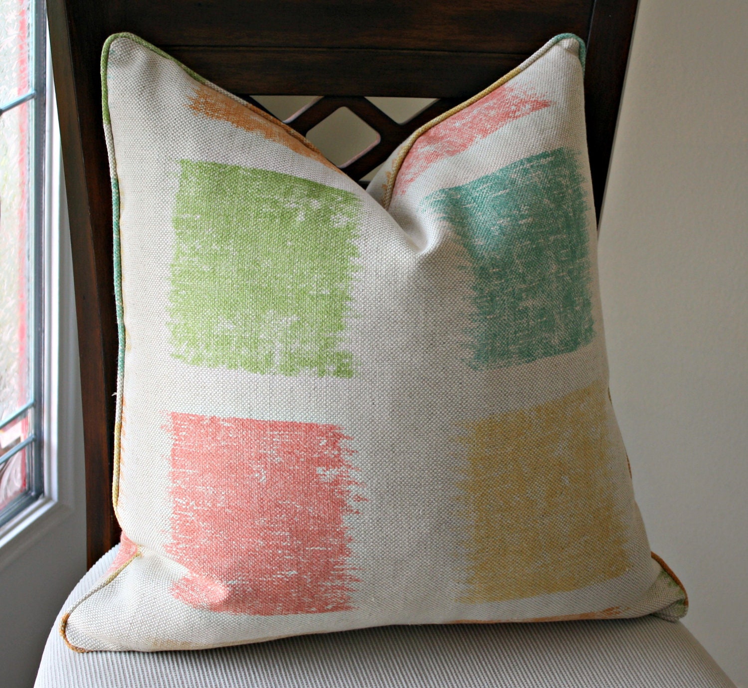Groundworks for Lee Jofa Batick Squares Pillow Cover, Decorative Pillow Cover, Accent Pillow, Throw Pillow, toss pillow