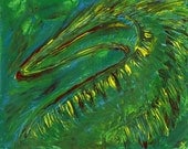 OOAK Original Abstract Art - Wild One - Storm Dragon - Sky Dragon